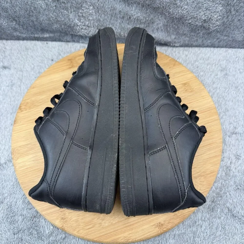 Nike Air Force 1 Low Shoes Boys Size 7Y Black Leather Casual Sneakers DH2920-001